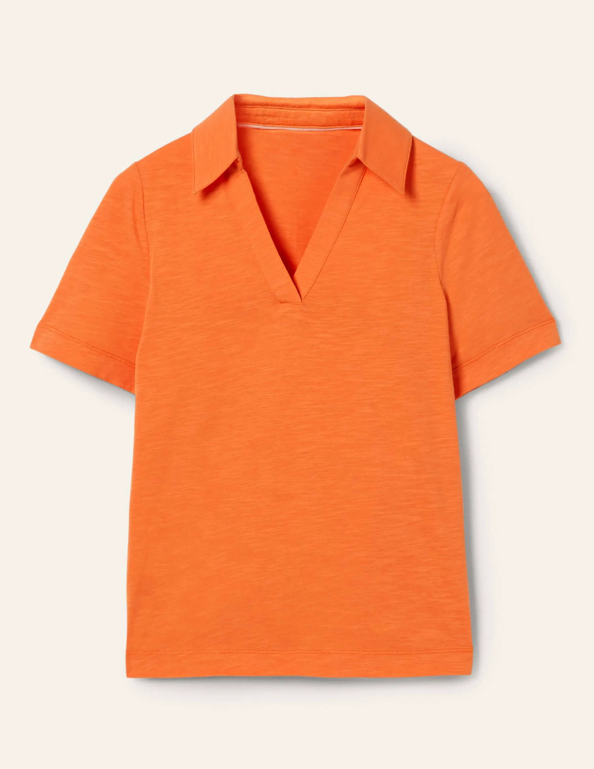 Cotton Polo Top-Dusty Orange