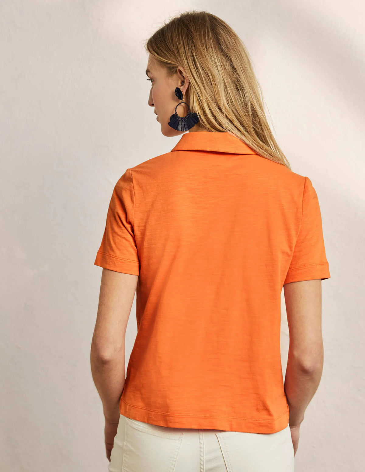 Cotton Polo Top-Dusty Orange