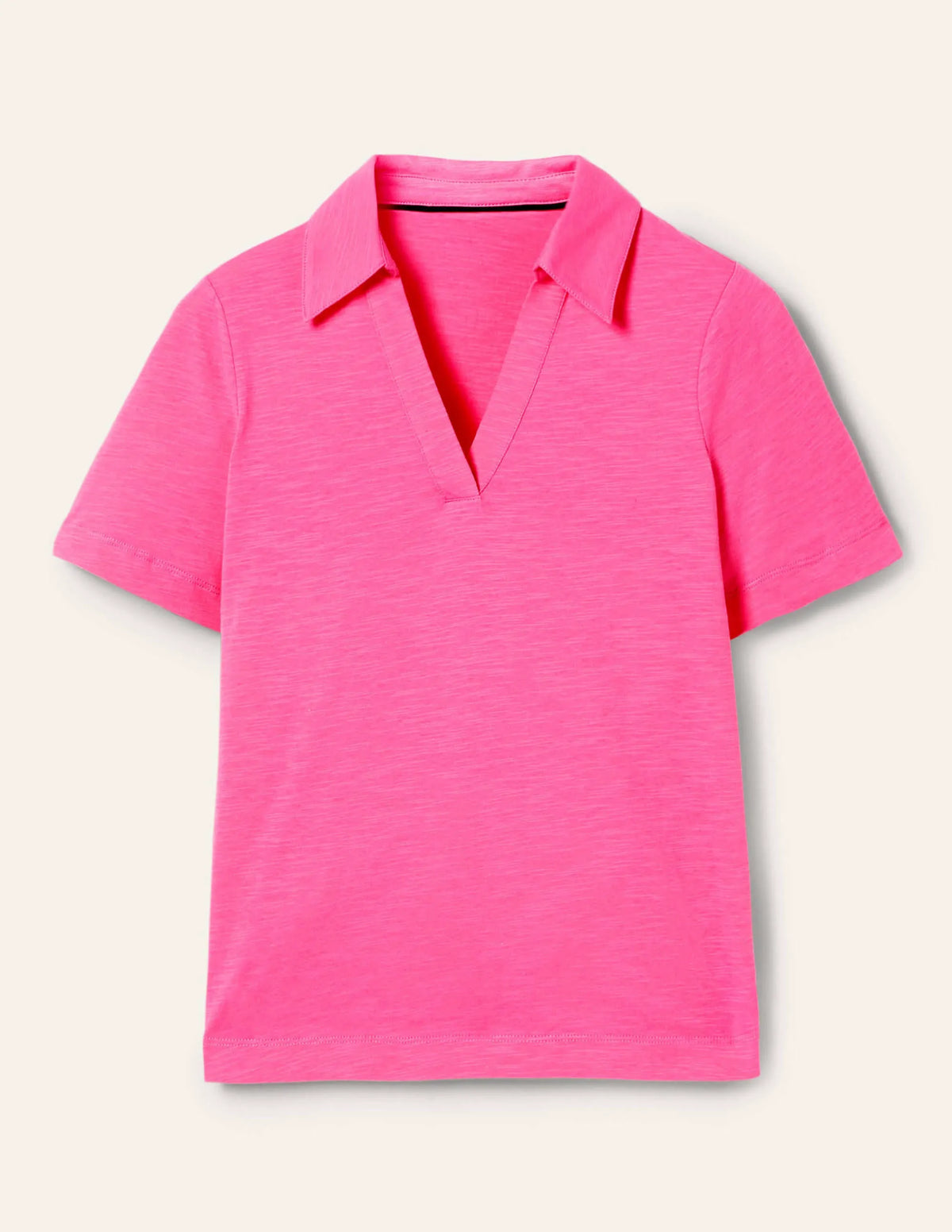 Cotton Polo Top-Festival Pink