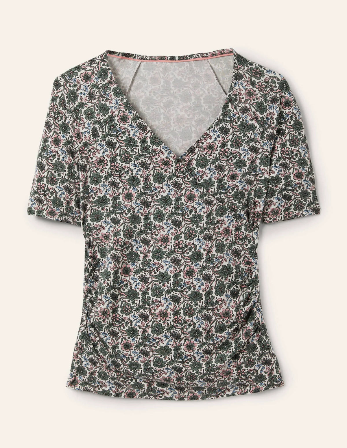 Short Sleeve Wrap Top-Alder, Floret Bloom
