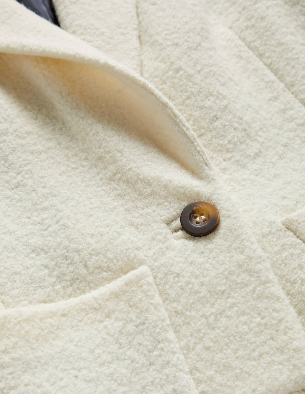 Bella Textured Wool Blazer-Ivory