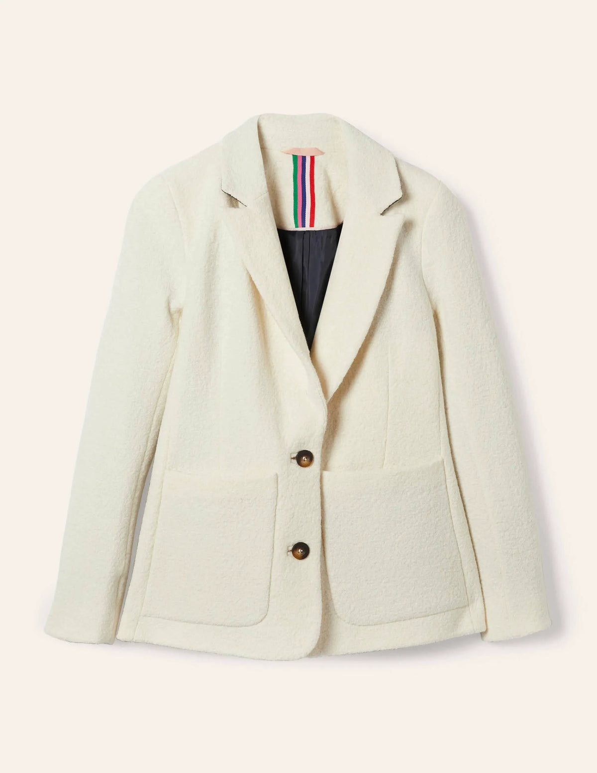 Bella Textured Wool Blazer-Ivory