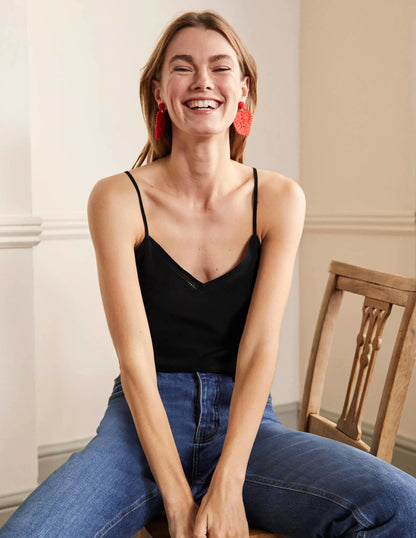 Silk Cami Top-Black