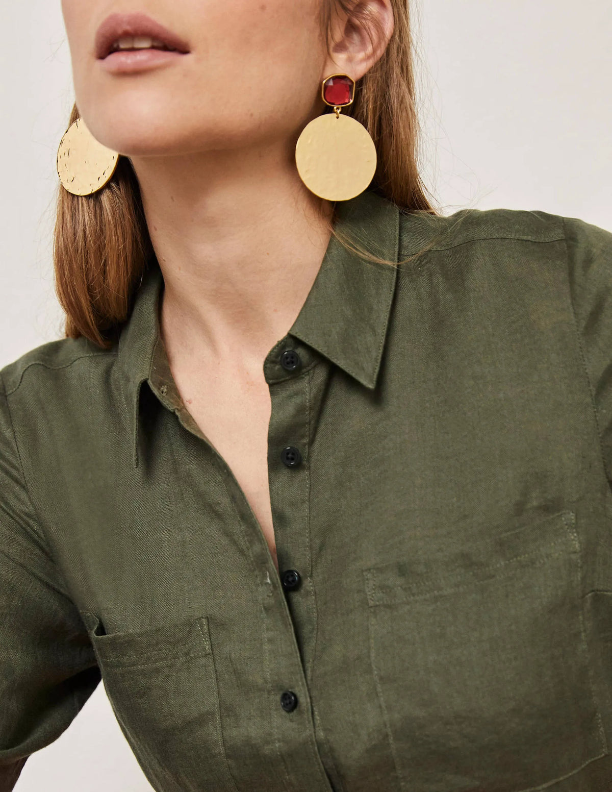 Linen Shirt-Marsh Green