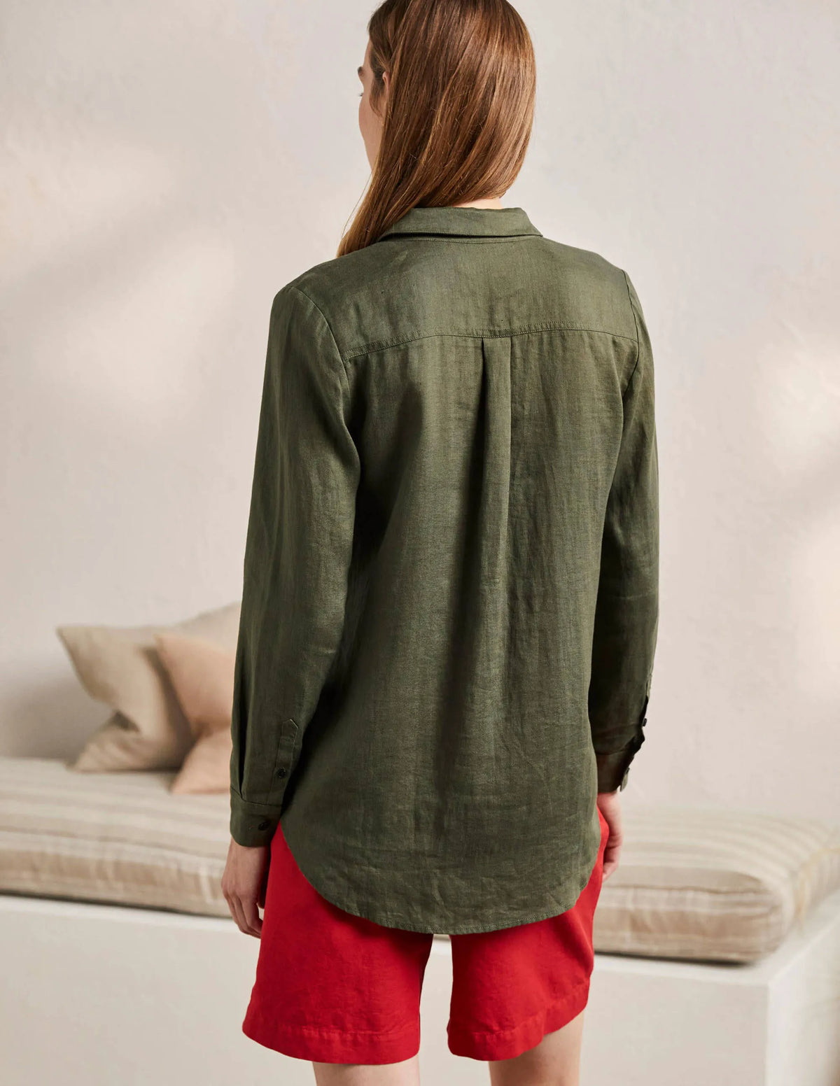 Linen Shirt-Marsh Green