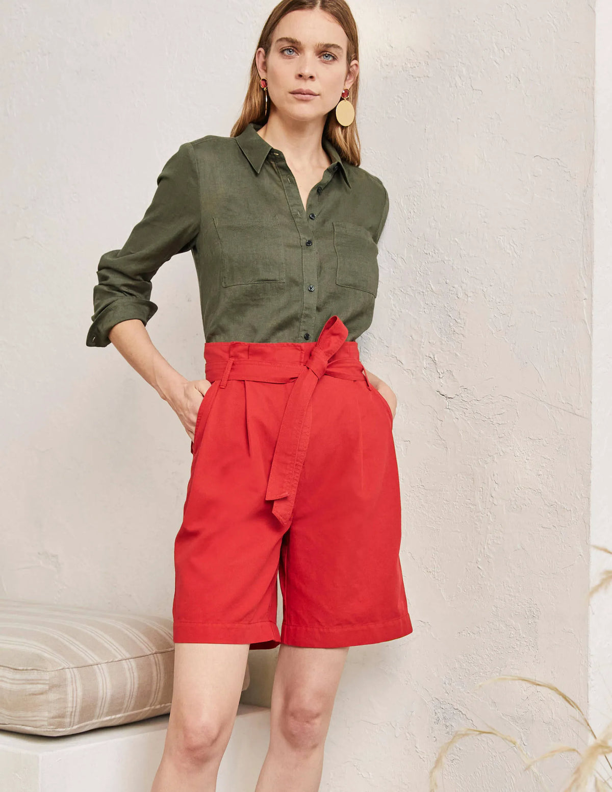 Linen Shirt-Marsh Green