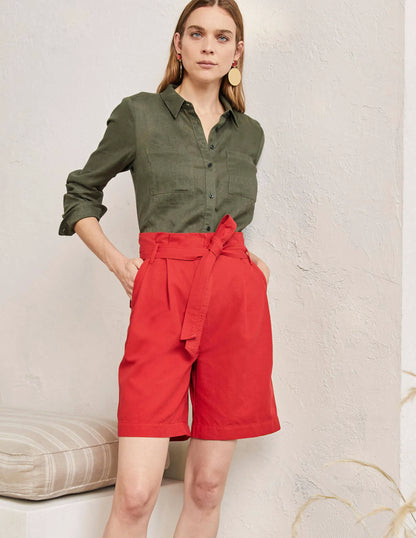 Linen Shirt-Marsh Green