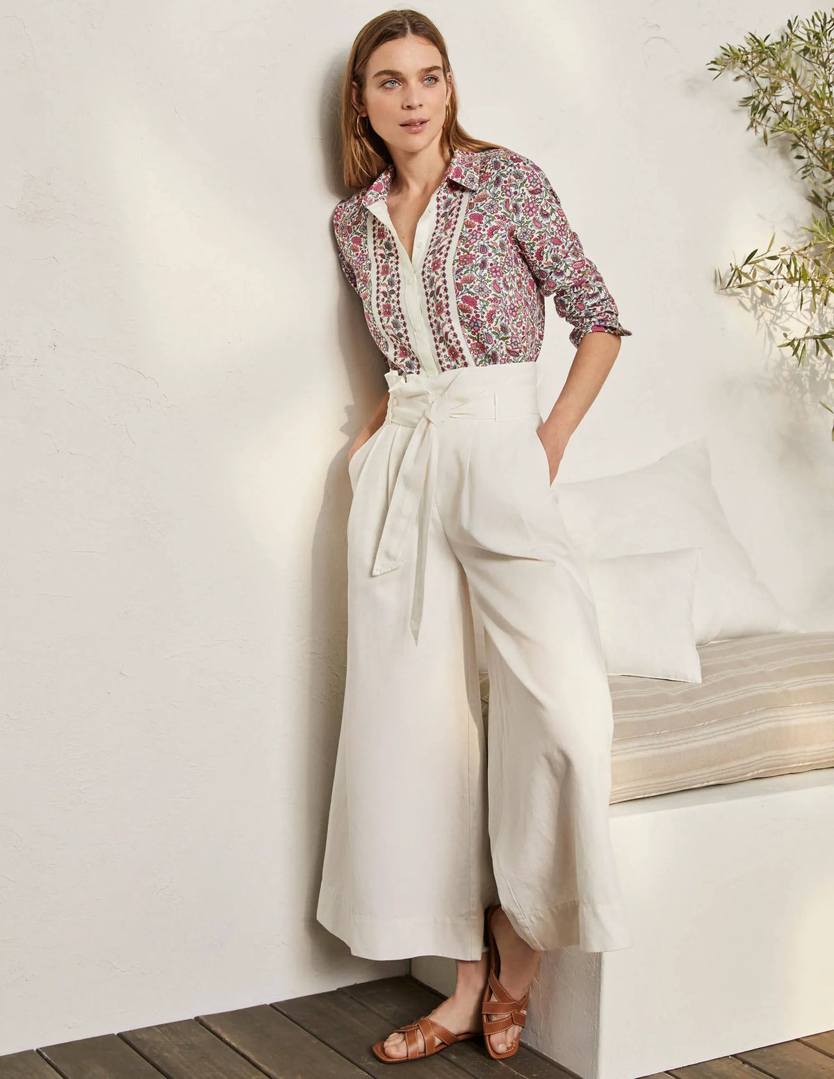 Linen Shirt-Ivory, Paradise Bay