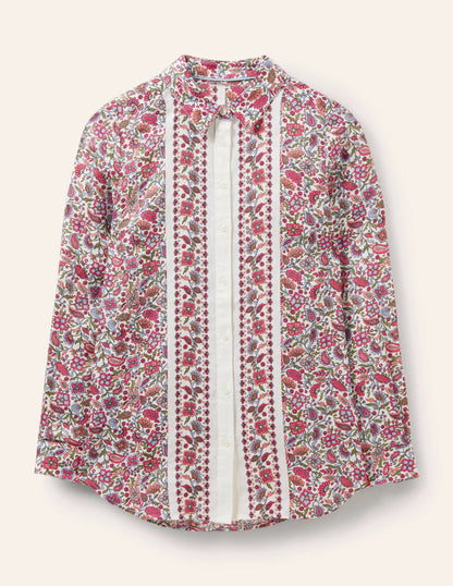 Linen Shirt-Ivory, Oriental Paradise