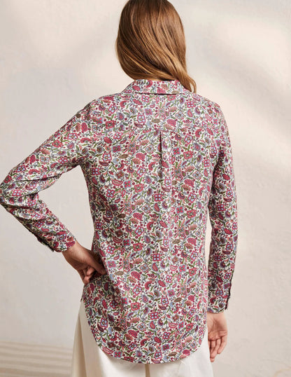 Linen Shirt-Ivory, Oriental Paradise