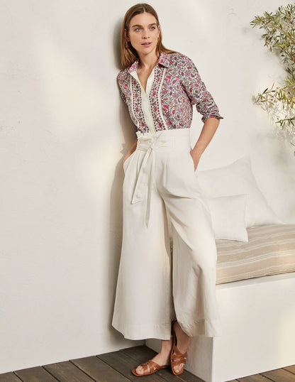 Linen Shirt-Ivory, Oriental Paradise