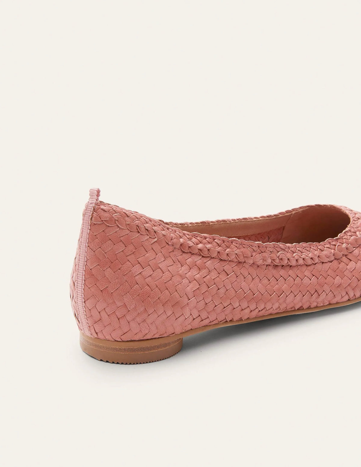 Almond Toe Ballerinas-Dusty Red Woven