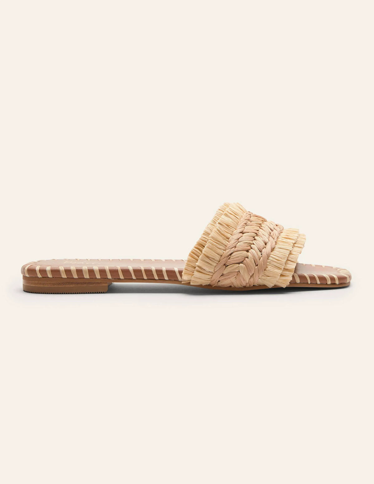 Raffia Flat Sandals-Neutral