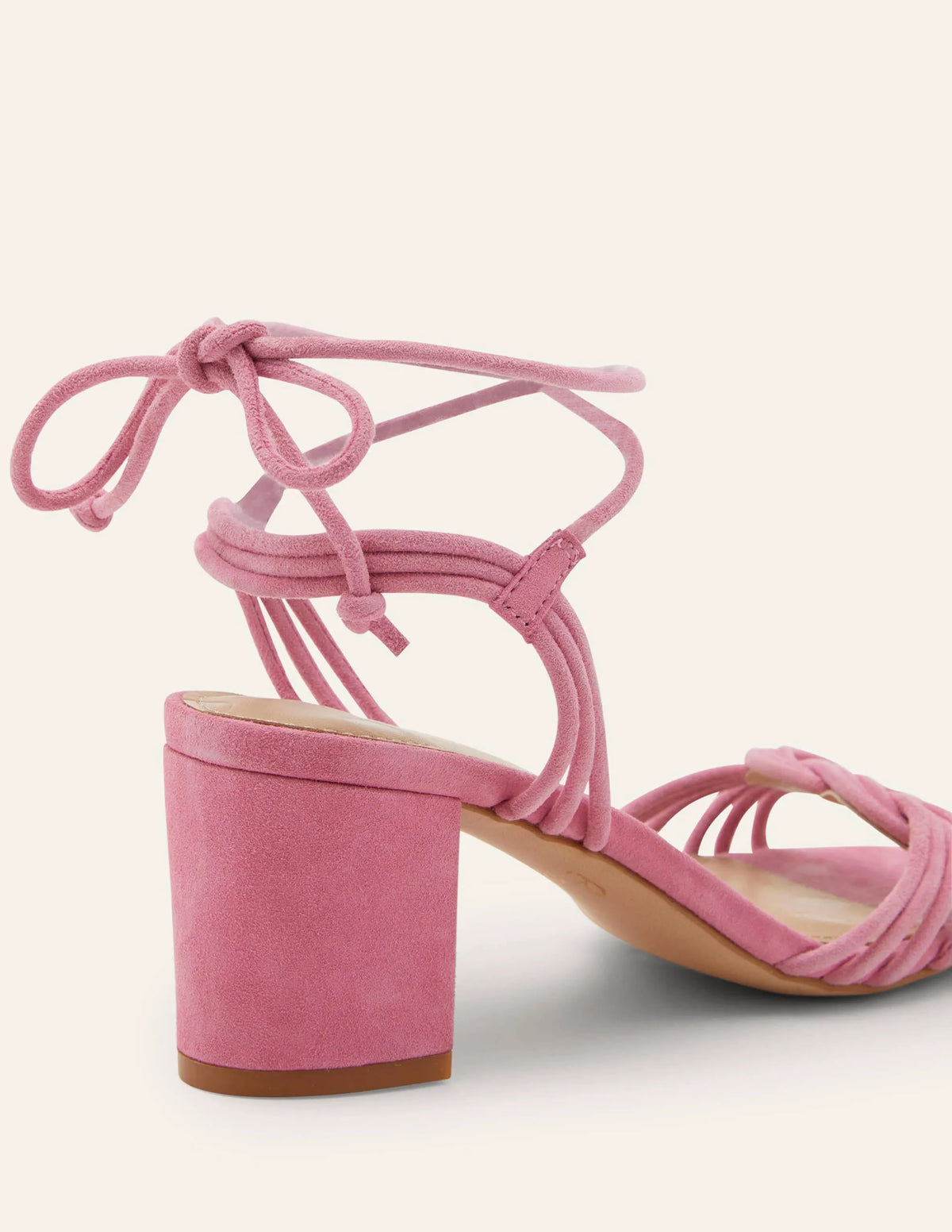 Knot Detail Heel Sandals-Sachet Pink