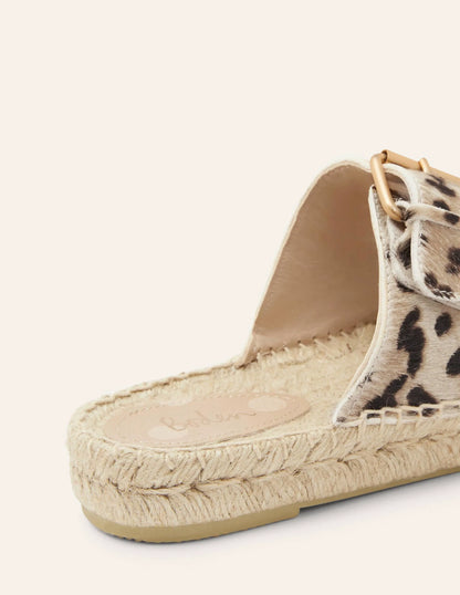 Buckle Espadrille Sandals-Neutral Leopard