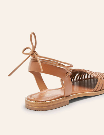 Huarache Leather Sandals-Tan