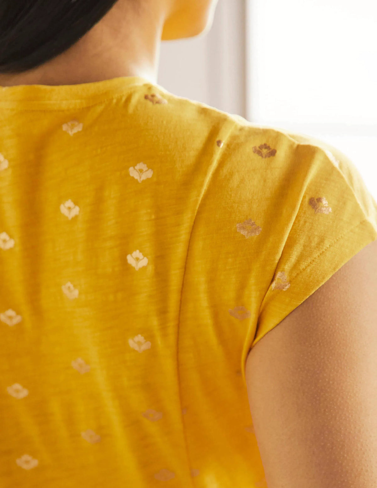 Jersey T-Shirt Dress-Honeycomb and Gold Foil