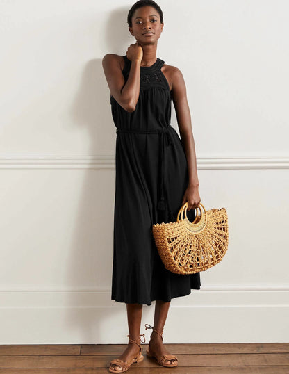 Anais Jersey Midi Dress-Black