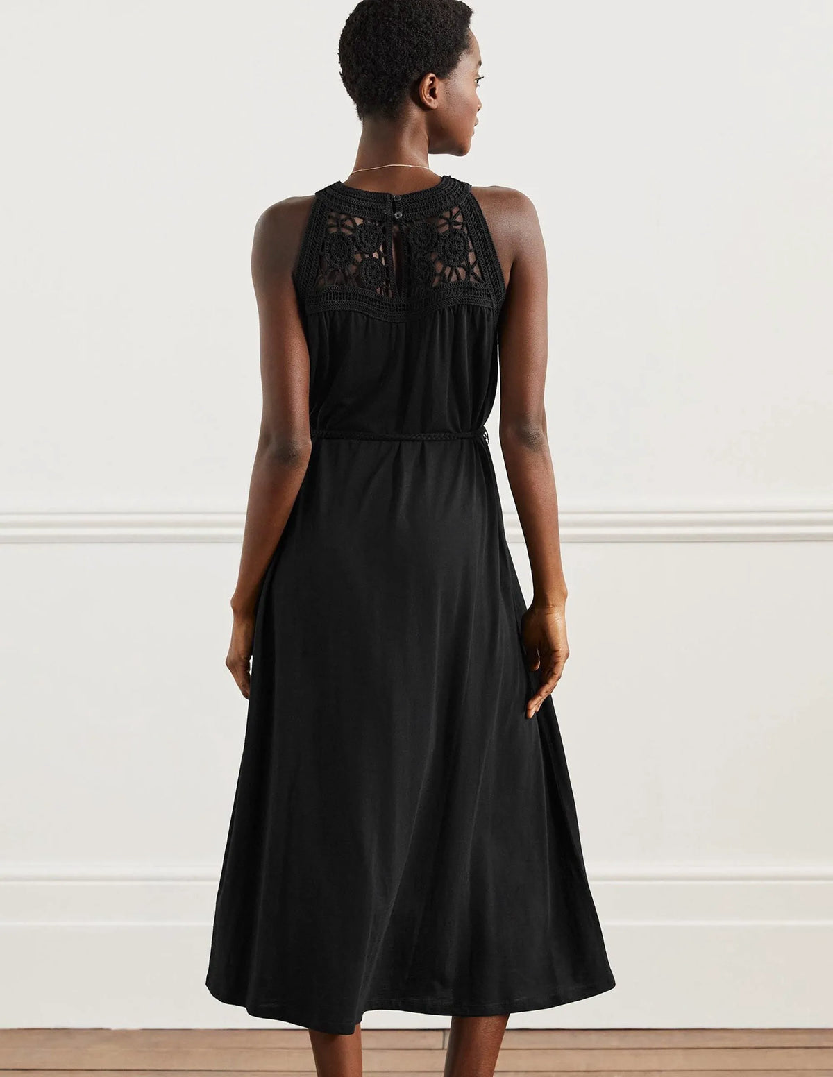 Anais Jersey Midi Dress-Black
