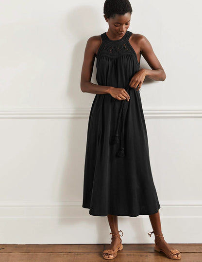 Anais Jersey Midi Dress-Black