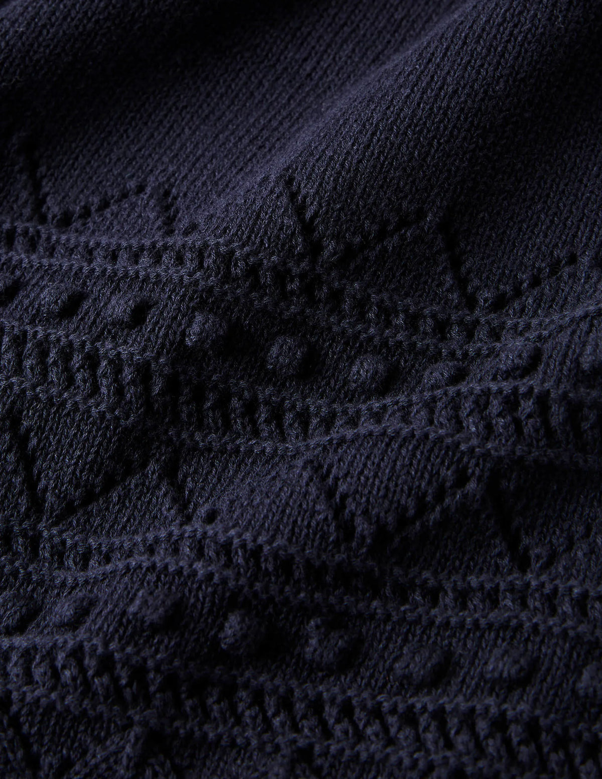Wide Sleeve Knitted Dress-Navy