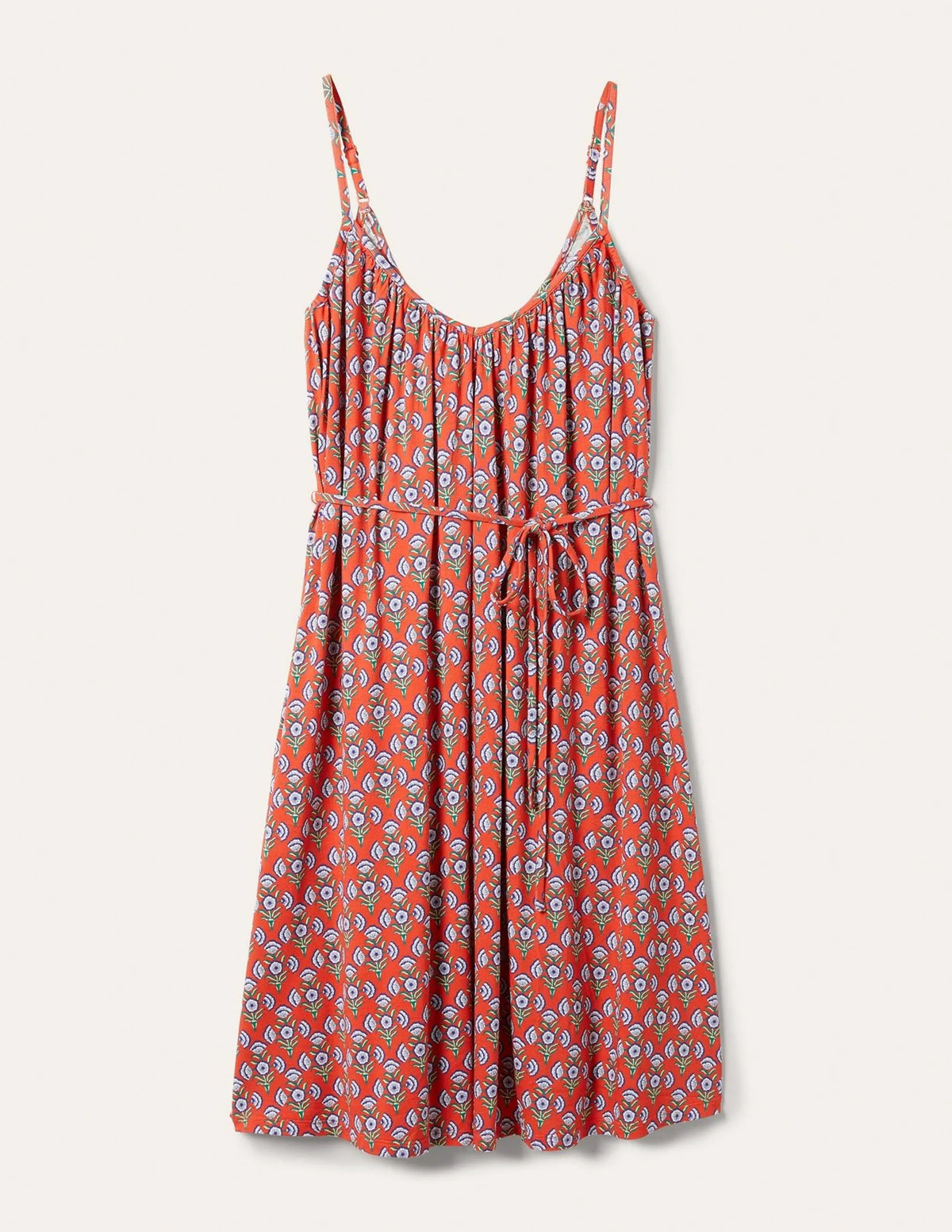 Strappy Jersey Dress-Firecracker, Poppy Geo