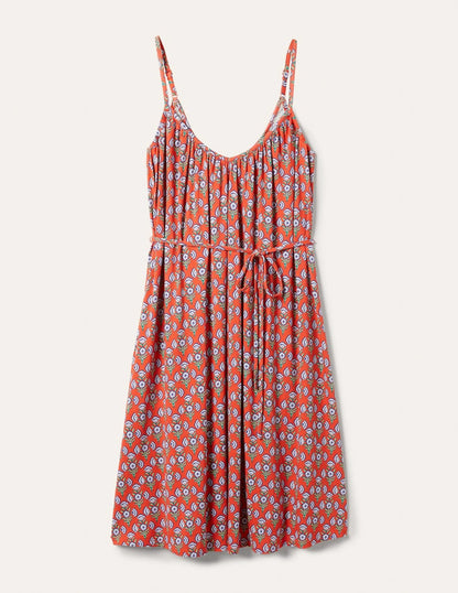 Strappy Jersey Dress-Firecracker, Poppy Geo