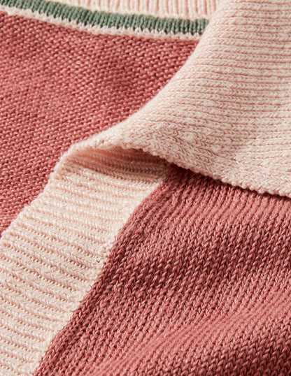 Linen Collared Sweater-Dusty Red, Milkshake