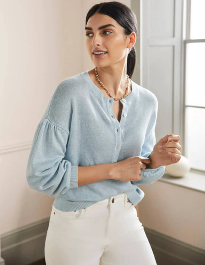 Leandra Linen Henley Sweater-Dawn Sky