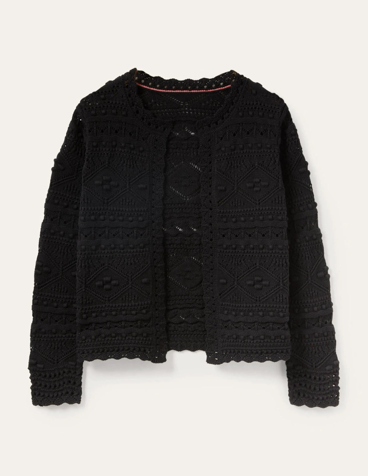 Claudia Textured Knit Cardigan-Ivory