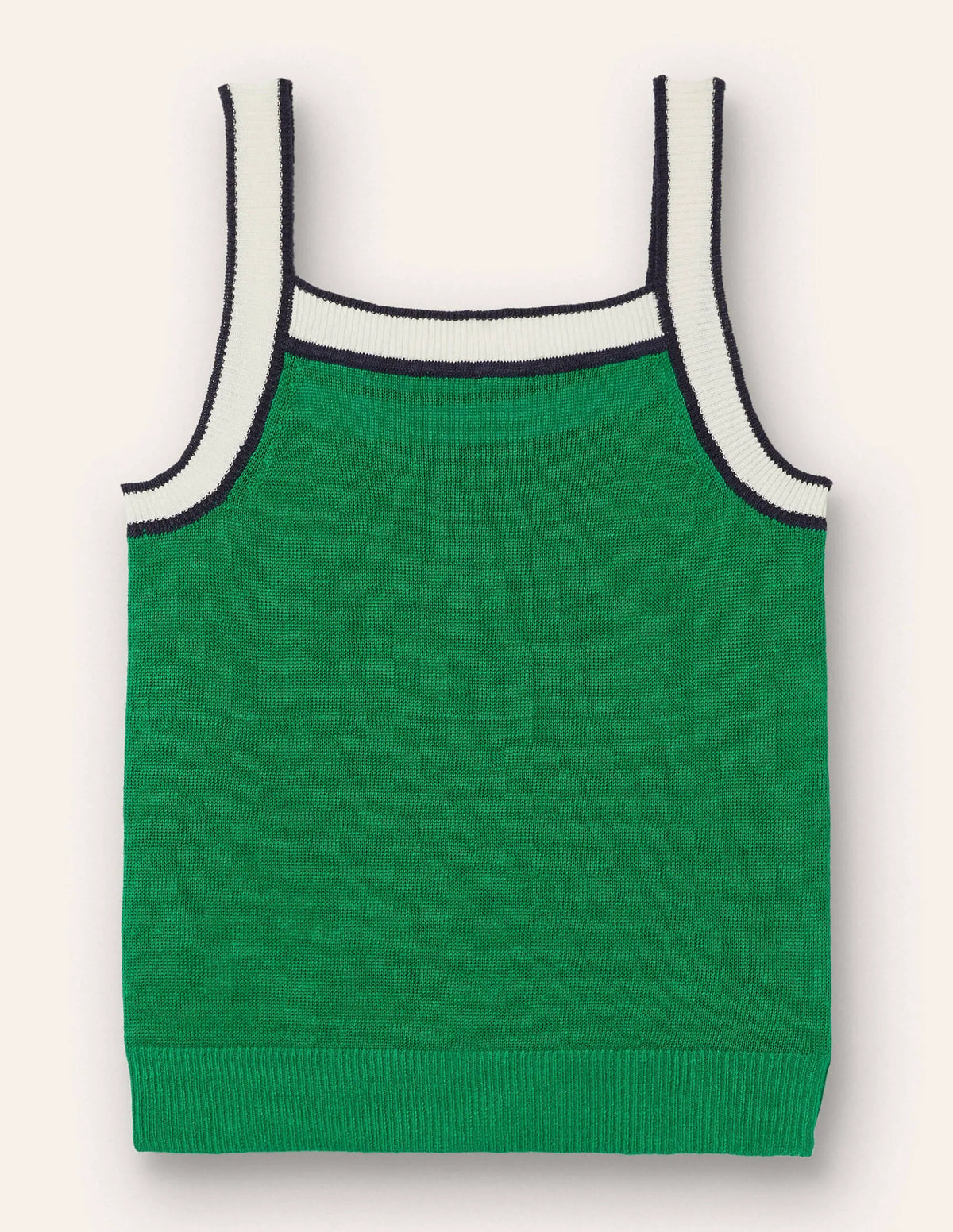 Square Neck Linen Tank-Highland Green