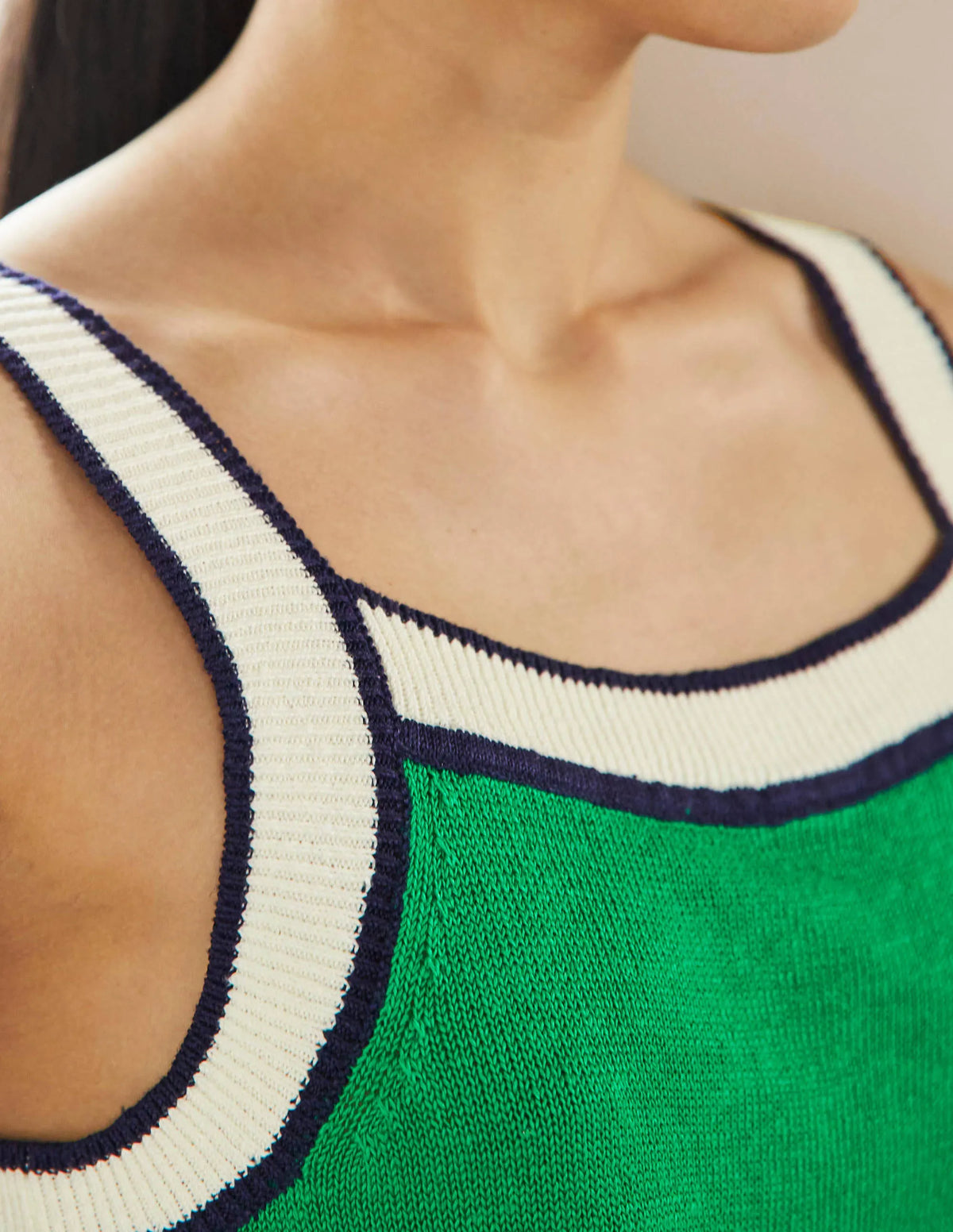 Square Neck Linen Tank-Highland Green