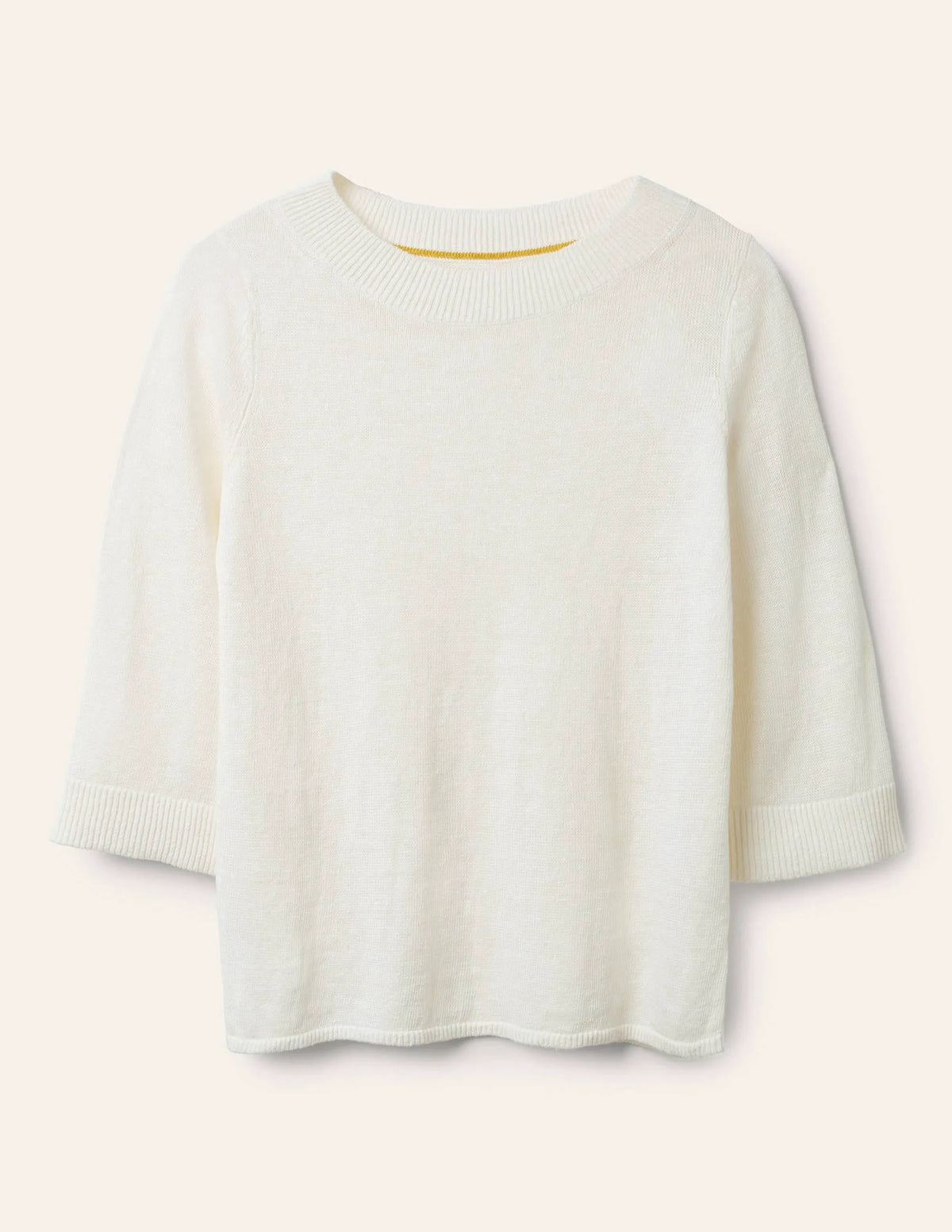 Relaxed Linen Sweater-Ivory