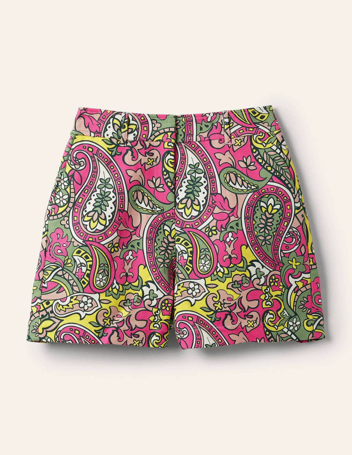 Carrie High Waisted Shorts-Pop Pansy, Paisley