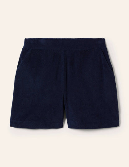 Erica Towelling Shorts-Navy