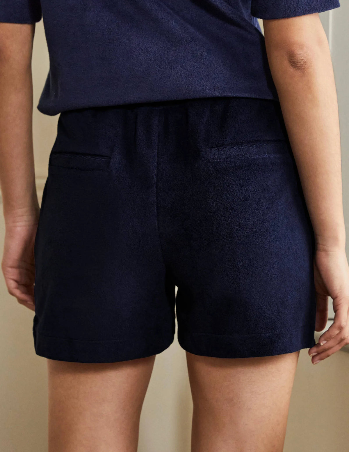 Erica Towelling Shorts-Navy
