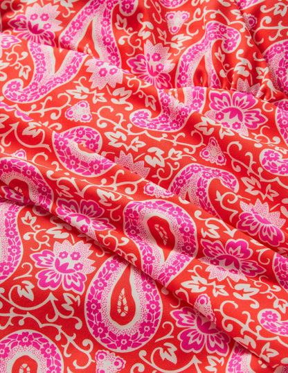 Levanzo Halter Swimsuit-Bright Papaya, Paisley