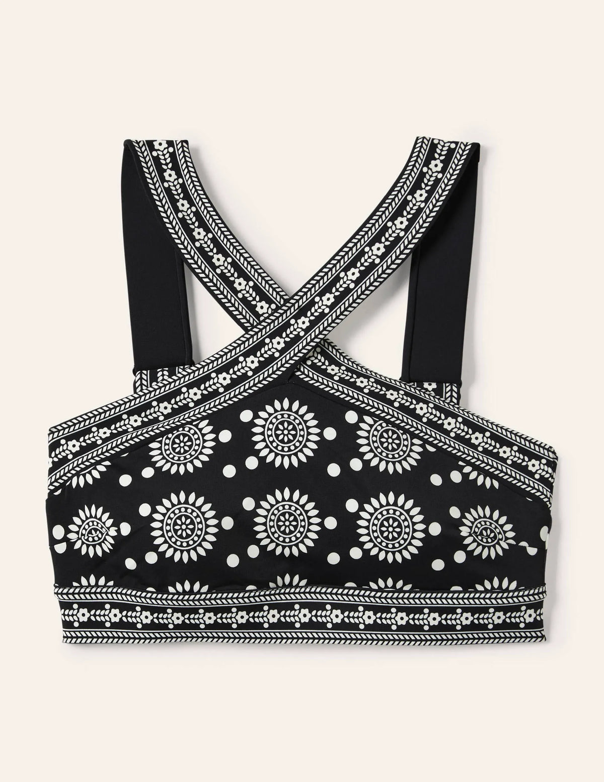 Positano Hotchpotch Bikini Top-Black, Sun Geo