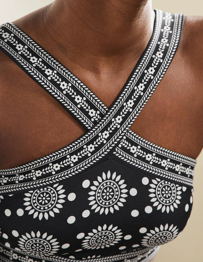 Positano Hotchpotch Bikini Top-Black, Sun Geo