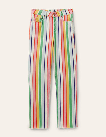 Relaxed Straight Jeans-Rainbow Multistripe