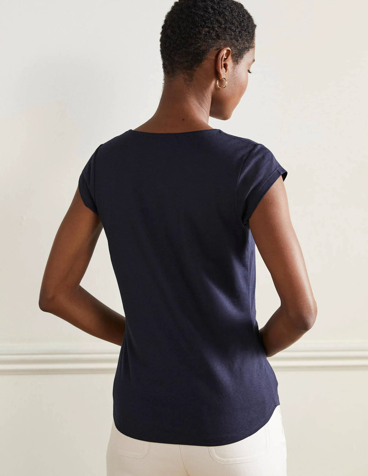 Supersoft Cap Sleeve Top-Navy