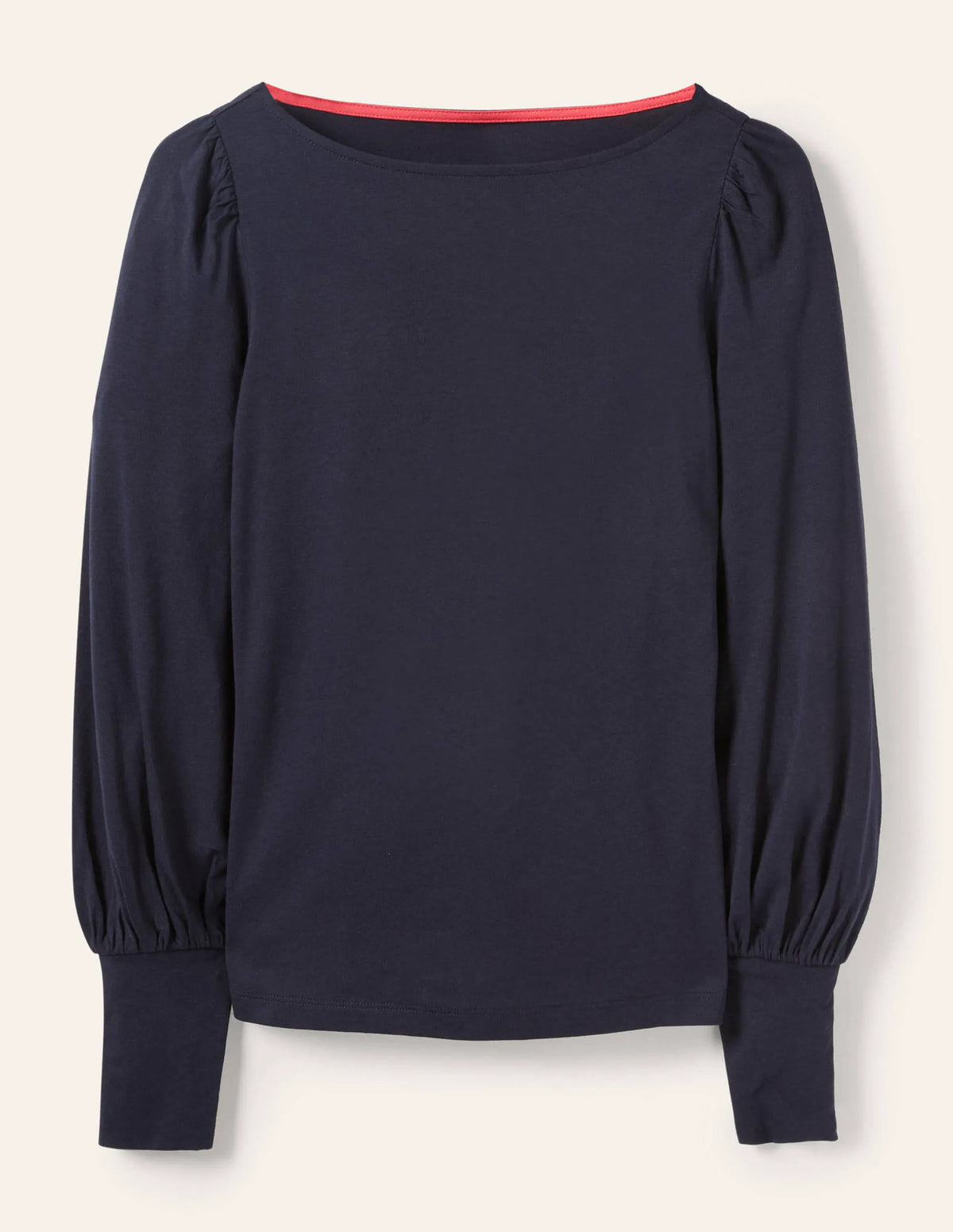 Supersoft Boat Neck Top-Navy