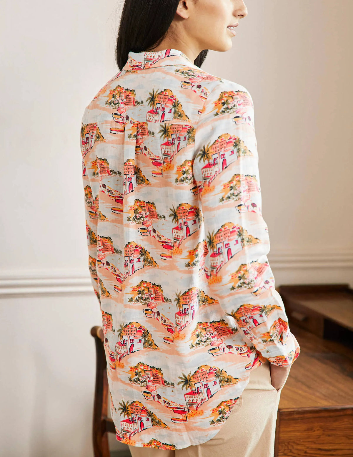 Linen Shirt-Ivory, Paradise Bay