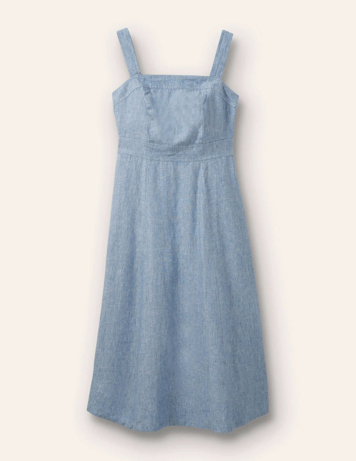 Virginie Linen Midi Dress-Chambray
