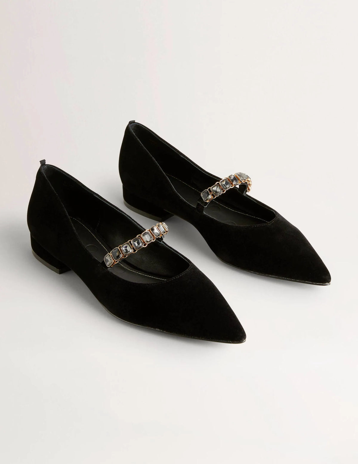 Crystal Strap Mary Jane Shoes-Black