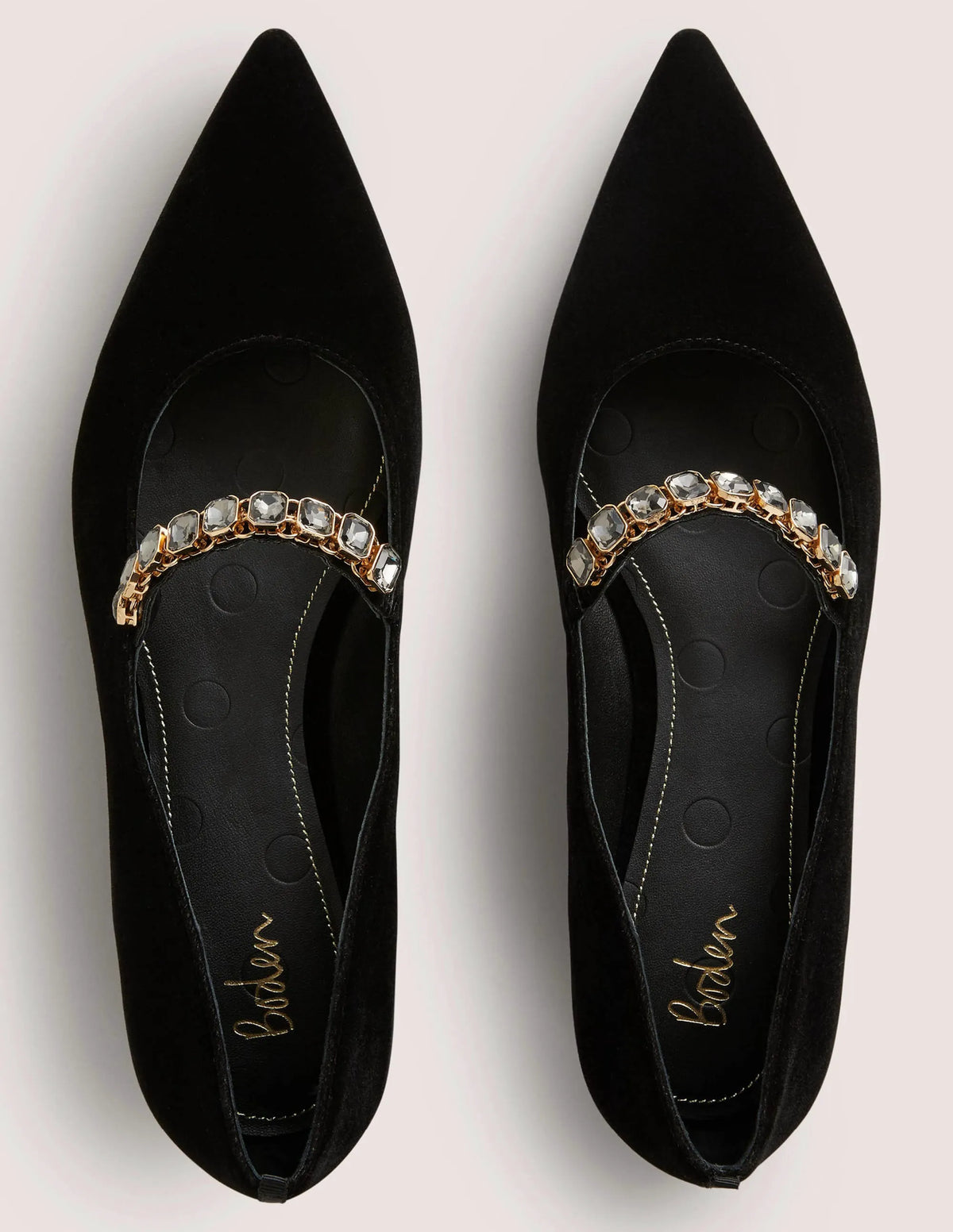 Crystal Strap Mary Jane Shoes-Black