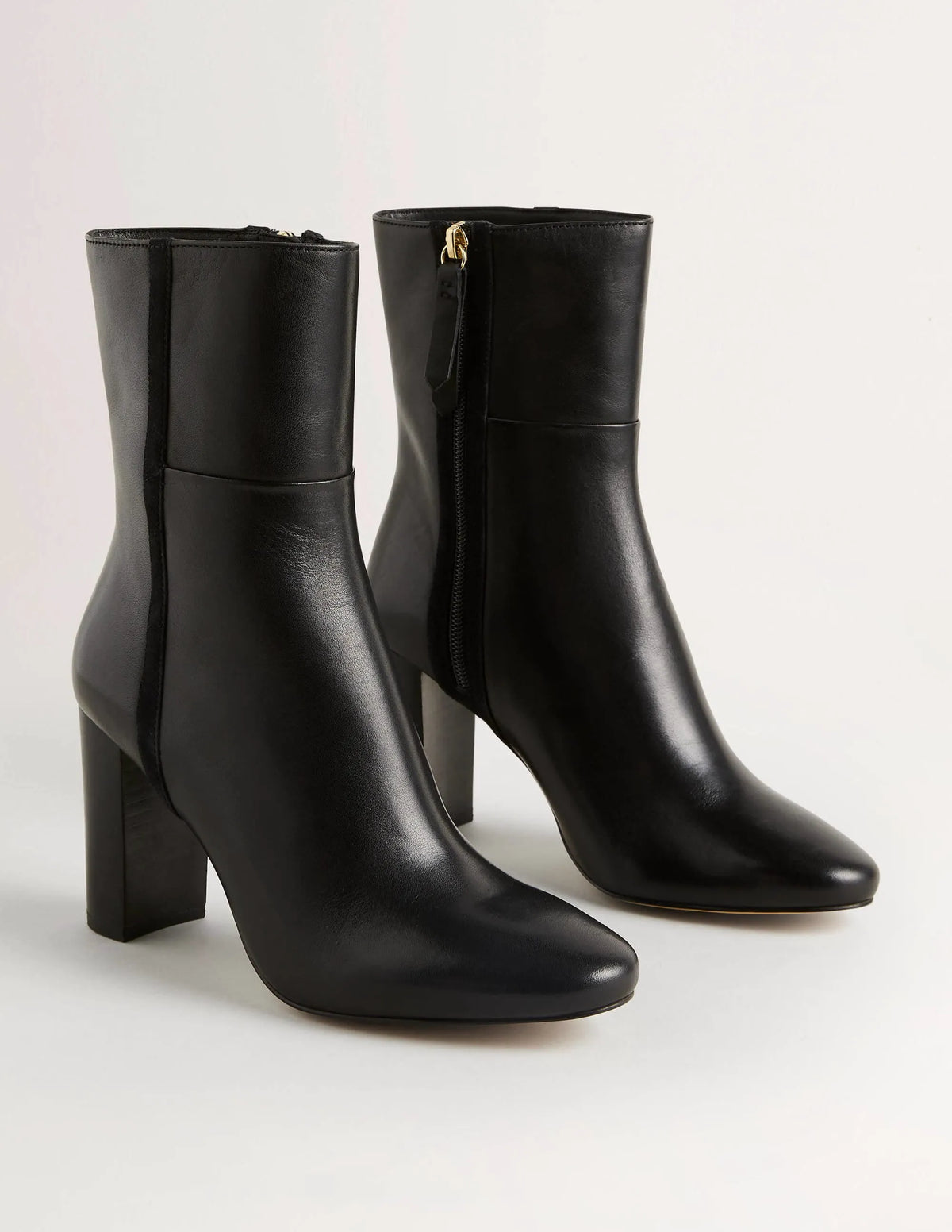 Leather Ankle Boots-Black