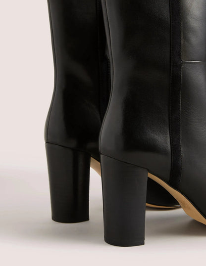 Leather Ankle Boots-Black