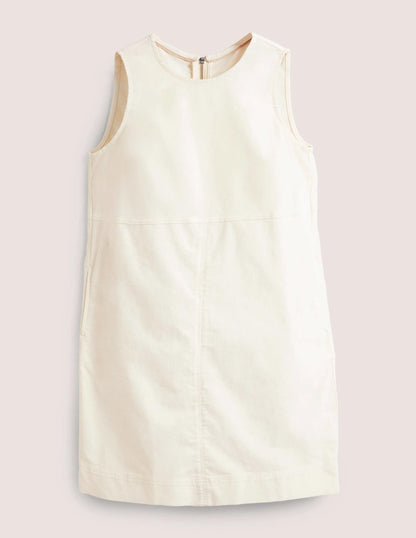 Evie Cord Shift Dress-Ecru