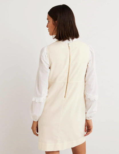 Evie Cord Shift Dress-Ecru